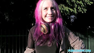Pink hair video with wild Proxy Paige from Public Agent