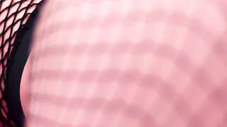 Teen in Fishnets Got Horny and Using a Fuck Machine