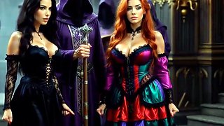 Oiled lesbians tease tongues and tits in palace luxury