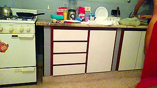 Sex in the Kitchen, with a Very Curvy Young Woman.