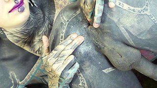 Inked babe Anuskatzz fists Lily Lus ass