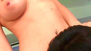 Hot brunette with glasses gets fucekd by older dude