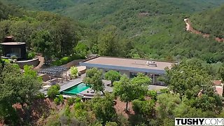 Threesome Anal Revenge: Brunette Vanessa Alessia & Redhead Agatha Vega Fuck Her Ex with Double Blowjob and Doggystyle