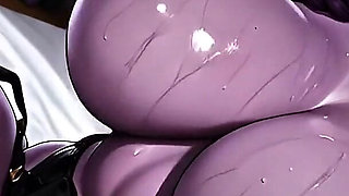 Blindfolded Purple Woman Oiled and Fucked Hard - Huge Tits Dripping Fantasy POV
