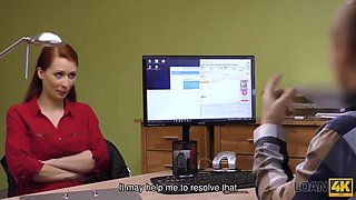 Agent Screws Busty Redhead Because She Really Needs Money - Isabella Lui