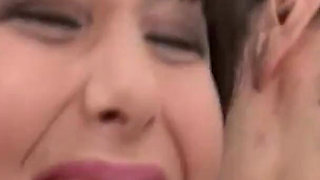 Skinny Brunette Stretched Wide Dripping in Intense Hardcore Pound