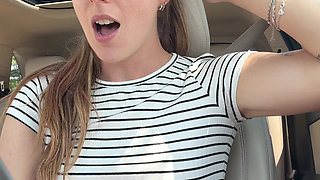 Lush in the Car! Risky Orgasm!