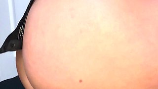 Slutty amateur flashing her big boobs in the backseat