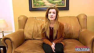 Ginger Teen Keaton Gets Naked, Sucks Cock, And Swallows A Huge Load