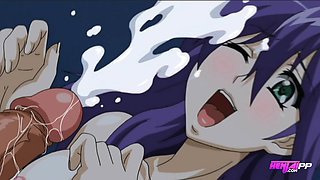 Naoki Watched On as Maho Rode Kamijou's Cock To Orgasm ( Hentai )