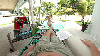 Working by the pool was a mistake... bikini teen kept distracting me