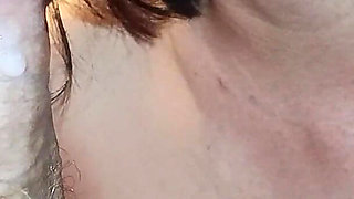 Blowjob From a Korean Housewife Close-up, Cum in Mouth