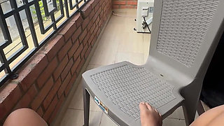 Fucking My Wet Pussy on My Neighbors' Balcony