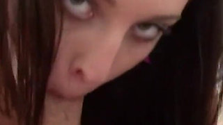 Hot brunette Gracie Glam POV facial blowjob