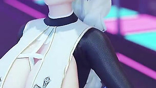 [mmd] Brilliant Marionette Black and White Erotic Fun Nun Meat Urinal Lewd Pattern Thong White Tiger Pussy