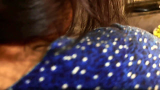 MILF Hot Aunty in Kitchen, She Was Horny When Cocking, I See Her Huge Tits & Big Ass & Start Handjob