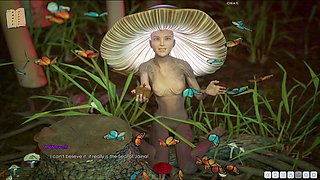 Hot brunette in an erotic game walkthrough with big ass and big boobs