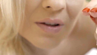 Blonde MILF Indulges in Footjob and Dildo Play