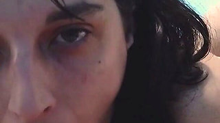 She Sucks His Cock and Subdues Him with Her Tongue, He Cums in Her Mouth, and She Savors His Cum.