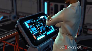 Horny Woman in Cuffs Gets Roughly Fucked by Futa Futanari Mad Lab Sex Android