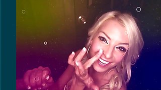 Busty Blonde Mila Milkshake Swallows Big Cock at Glory Hole