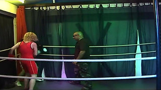 Blonde Mature Babe's Dripping Rosebud Gangbang in Wrestling Ring