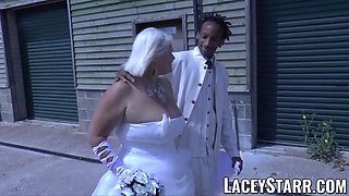 Laceystarr - granny bride fed with jizz after big black cock fucking
