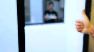 Find my ultra-cute wife in front of the washing machine -