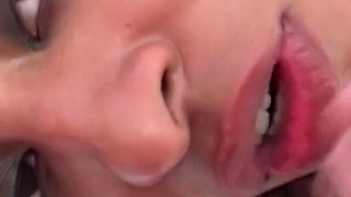 Sexy Ebony MILF Wife Lala X in Hot Interracial Fucking with Big White Cock Stud Gets Messy Facial