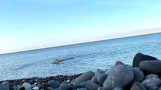 Monika Fox Swims Naked In Sea