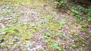 Hard Tit Slapping on the Ladder in the Woods