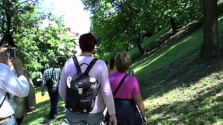 Amateur teen flashing and public nudity of blonde