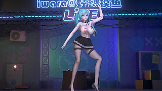 Hatsune Double Ponytail Nipple Nail Meat Urinal Obscene Pattern Student Jk Uniform Opening Black Silk