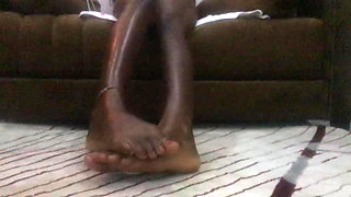 African Ebony Feet Fetish Petite Oiled Teen 18 Sitting