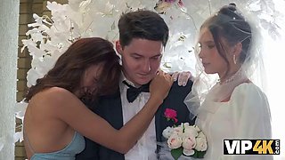 VIP4K. Hot bride is having a rough sex with a master of ceremonies, guests are shocked