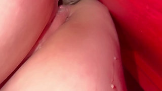 Sloppy seconds for this BBC at the gloryhole - she sticks it back in after creampie