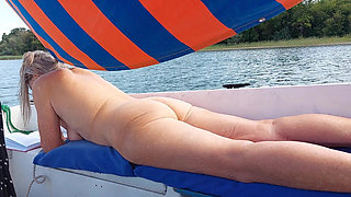 A Mature Woman, Completely Naked, on a Sailboat!