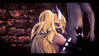 Mario Bross Hentai - Bowsette Sucking and Threesome - Japanese Asian Manga Anime Film Game Porn