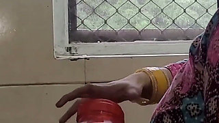 Hot Maid Close-up Blowjob and Oil Massage in Kitchen.