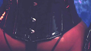 Latex Bondage and Fisting for Horny MILF in Stockings.