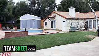 Petite black cutie Nia Nacci takes on a stiff white schlong - teamskeet