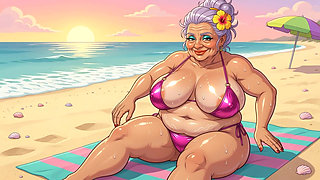 Sexy Big Boobs on Beach