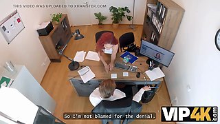 Vip4k. nasty redhead tramp Sirena Milano started her biz with hot screw at the tabletop