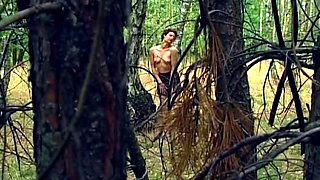 Mature Brunette Fingers Dripping Pussy in Forest Frenzy