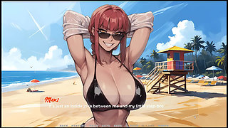 My New Girlfriend [ Taboo Hentai Game ] Ep.24 Day at the Beach with My Two Hot Step Sisters!
