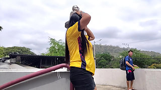 Hot Colombian woman having sex with a hot handsome French man