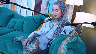 I talk about Y - YOU - ASMR podcast SFW talking goth skinny girl dreadlocks tattoo model inked girl