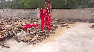 Desi Bhabhi Sona Fingered and Fucked Doggy Style by Jija on Roof - Big Ass, Big Natural Tits, Dress Removed