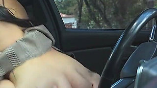 Stepdad Fingers Naughty Stepdaughter on Their Way Home From College