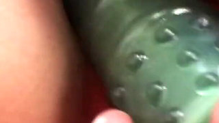 I Hunt My Cunt- Sexy Blonde Milf Pleasing Her Cunt with Green Vibrator